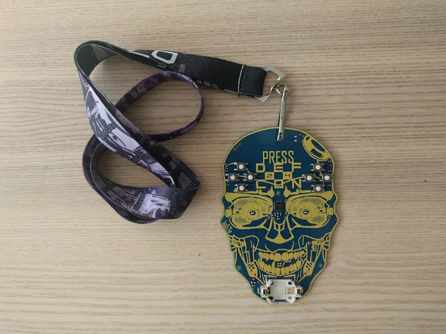 Badge for the hacker conference DEF CON. 3 weighted criteria to score event marketing products against your brief